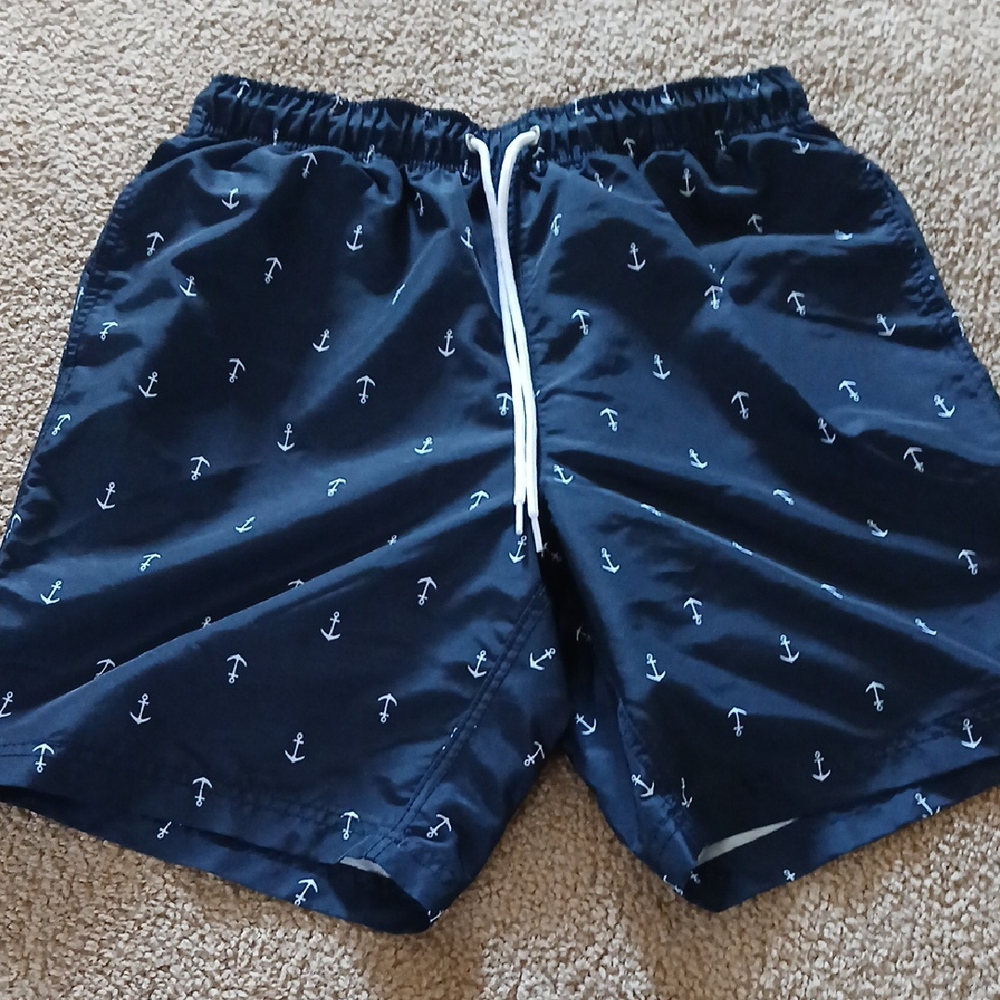 Nautica Dark Blue Anchor Swim Trunks